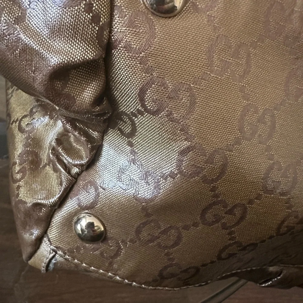 AUTHENTIC Gucci GG Crystal Coated Canvas Abbey D-Ring hobo Shoulder Bag - Picture 14 of 16